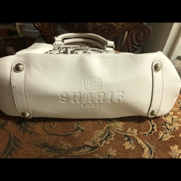Sharif original luxury Leather 3D logo Design white 10x14x5 in. - Picture 4 of 5